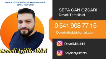 Develi İyilik Abisi Derneği Sefa can ÖZSARI Temsilciliğinde Hizmet vermeye başladı